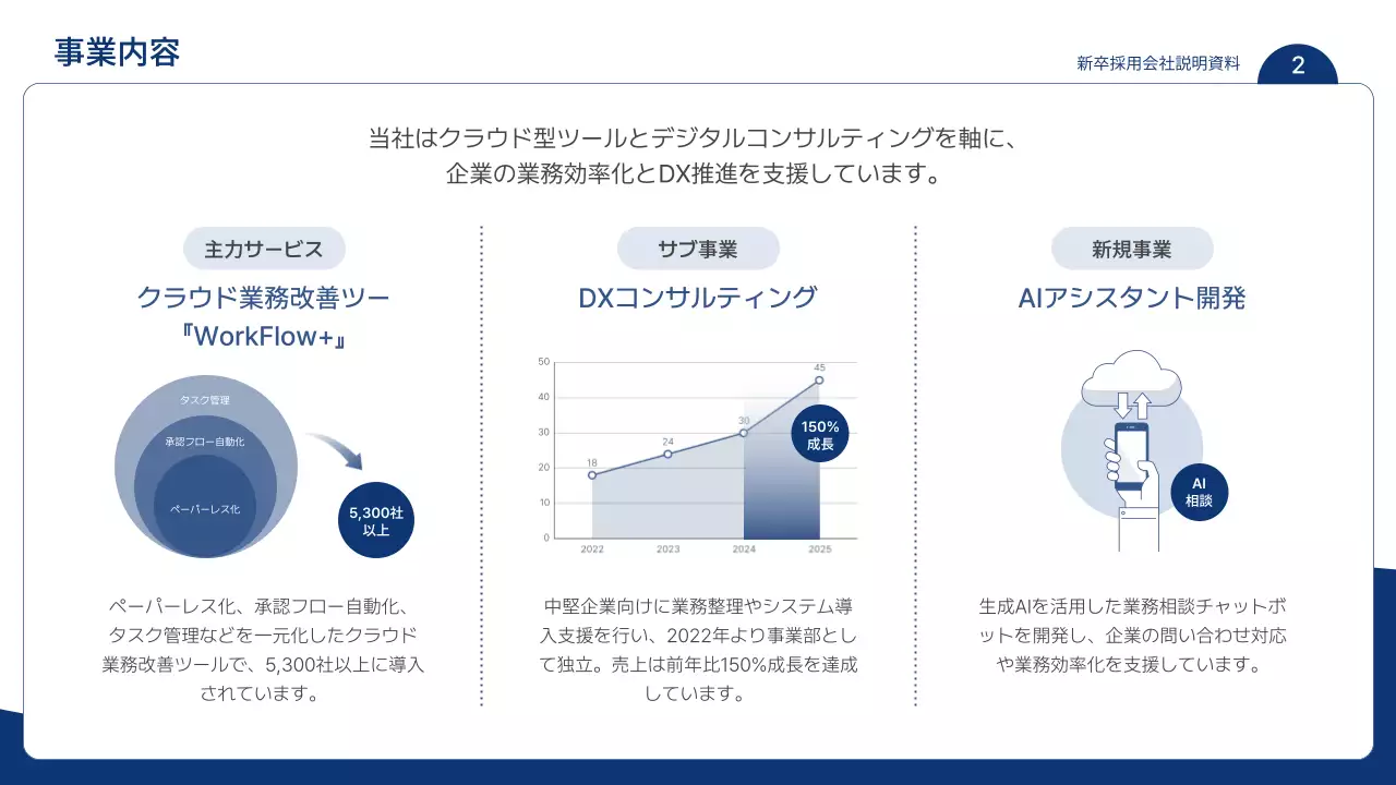 青 シンプル 採用 資料