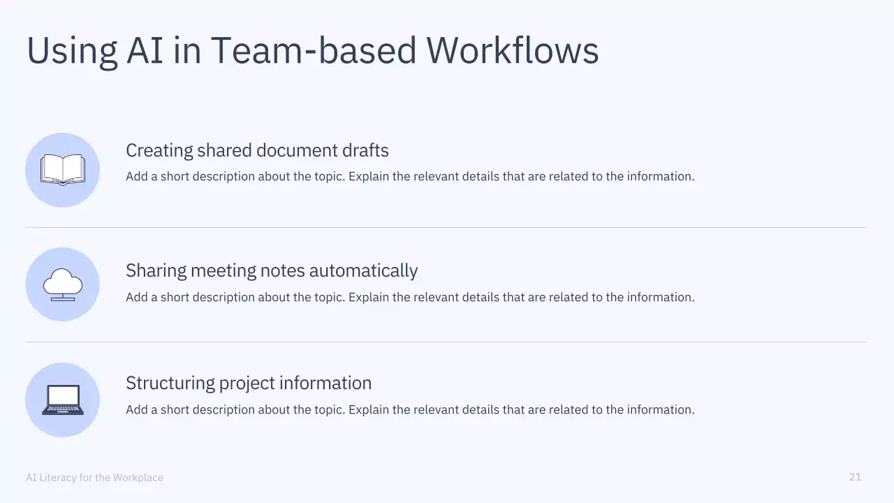 Presentasi Kursus AI Sederhana Berwarna Biru dan Abu-abu