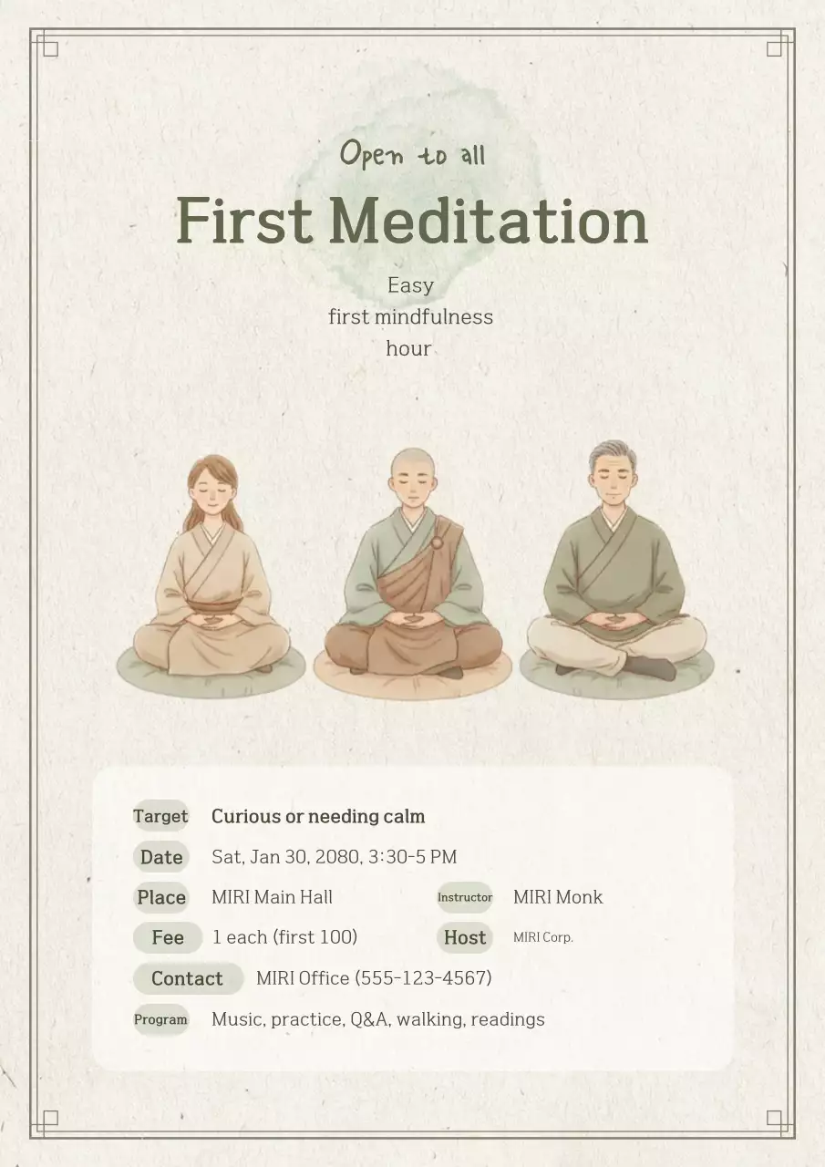 Hướng dẫn thiền định màu be sạch sẽ