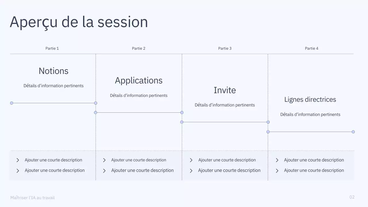 Présentation du cours d'IA simple en bleu et gris