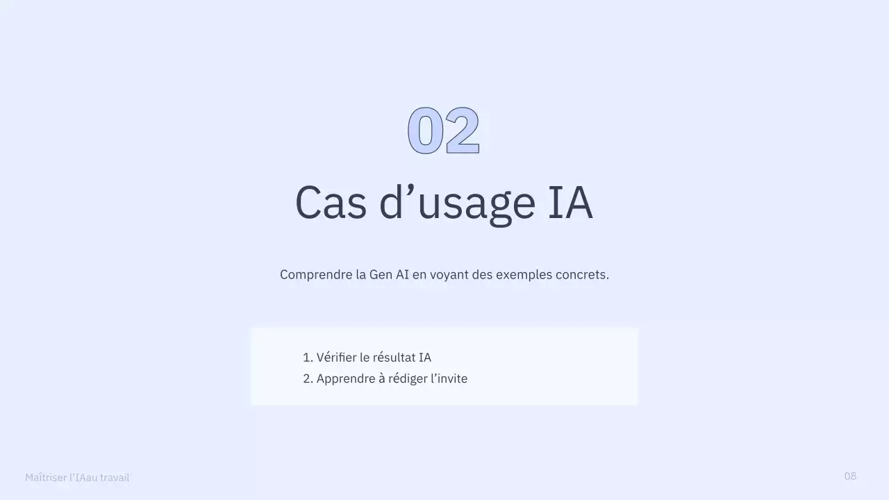 Présentation du cours d'IA simple en bleu et gris