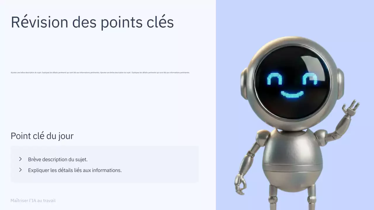 Présentation du cours d'IA simple en bleu et gris