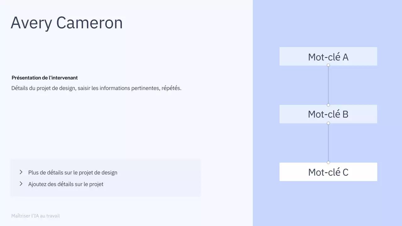 Présentation du cours d'IA simple en bleu et gris