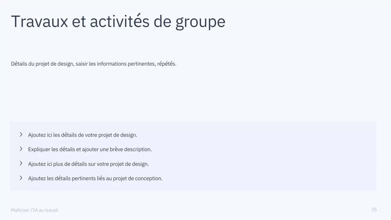 Présentation du cours d'IA simple en bleu et gris