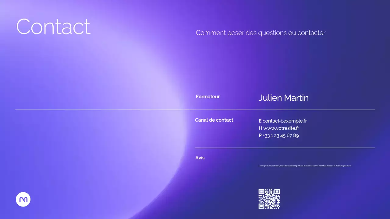 Présentation du cours Purple Modern AI