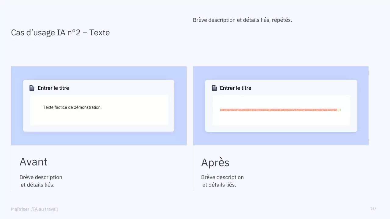 Présentation du cours d'IA simple en bleu et gris
