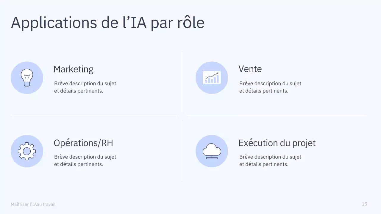 Présentation du cours d'IA simple en bleu et gris