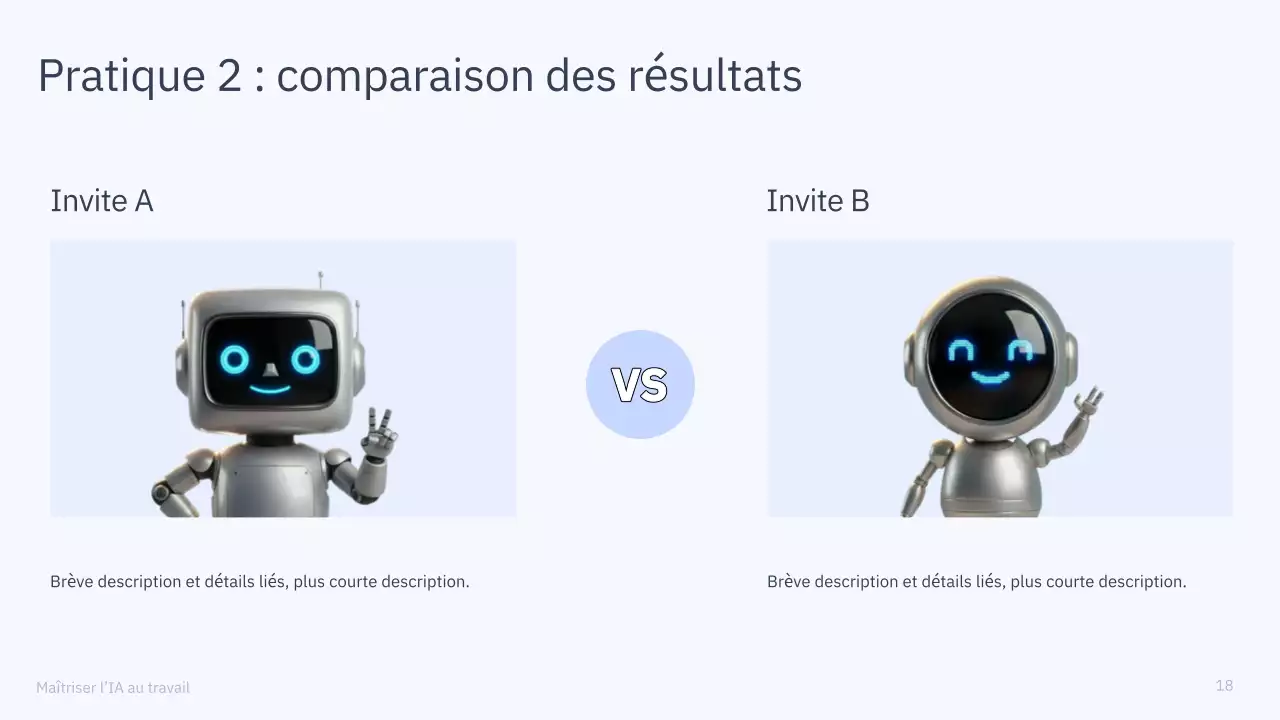 Présentation du cours d'IA simple en bleu et gris