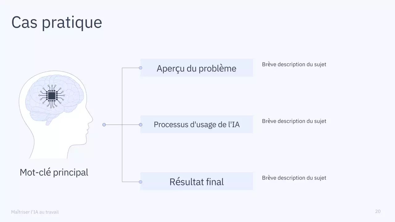 Présentation du cours d'IA simple en bleu et gris