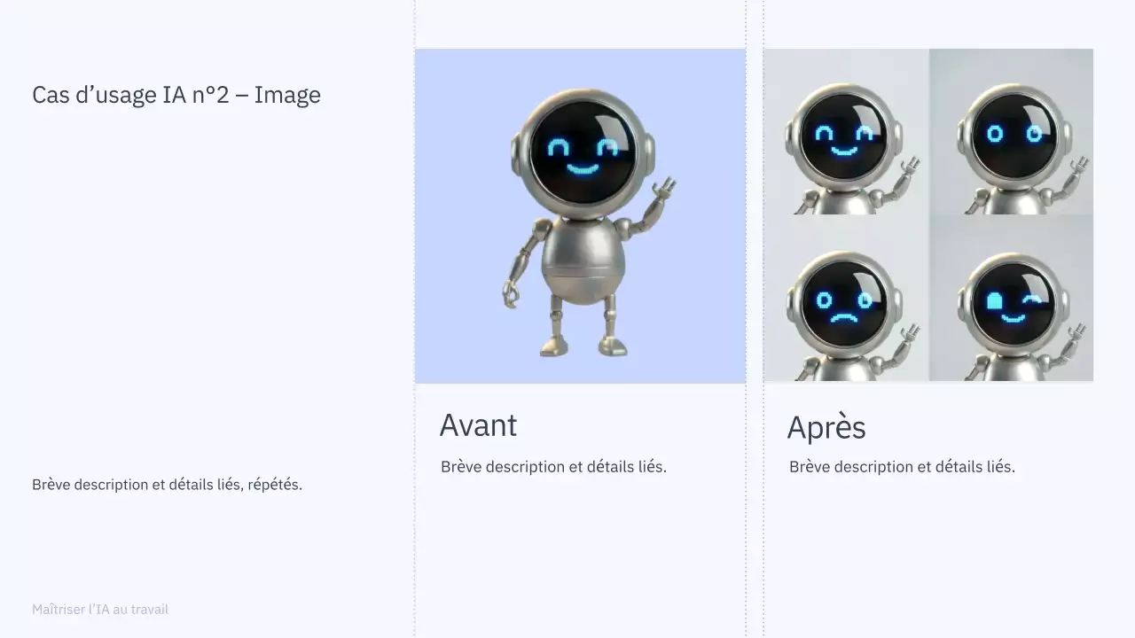 Présentation du cours d'IA simple en bleu et gris