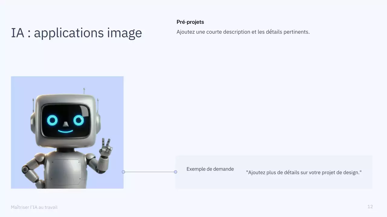 Présentation du cours d'IA simple en bleu et gris