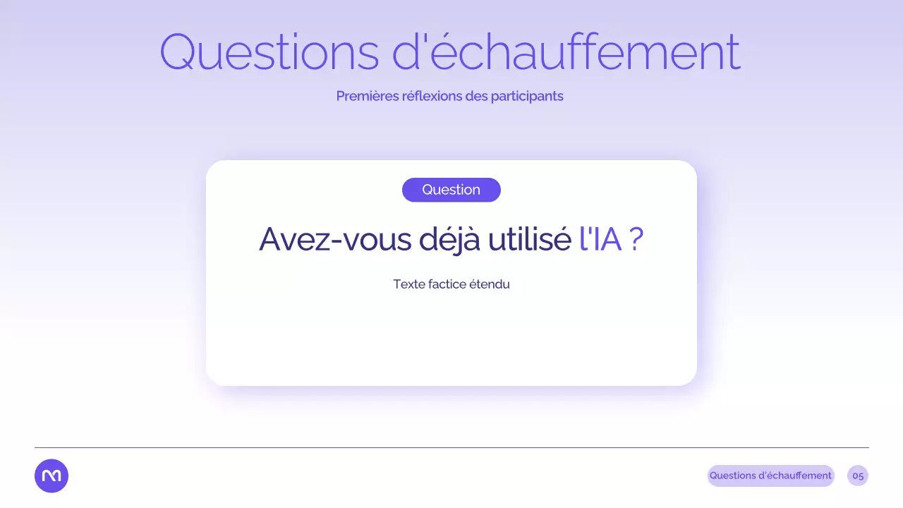 Présentation du cours Purple Modern AI