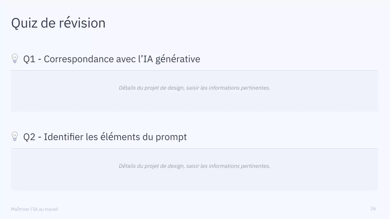 Présentation du cours d'IA simple en bleu et gris