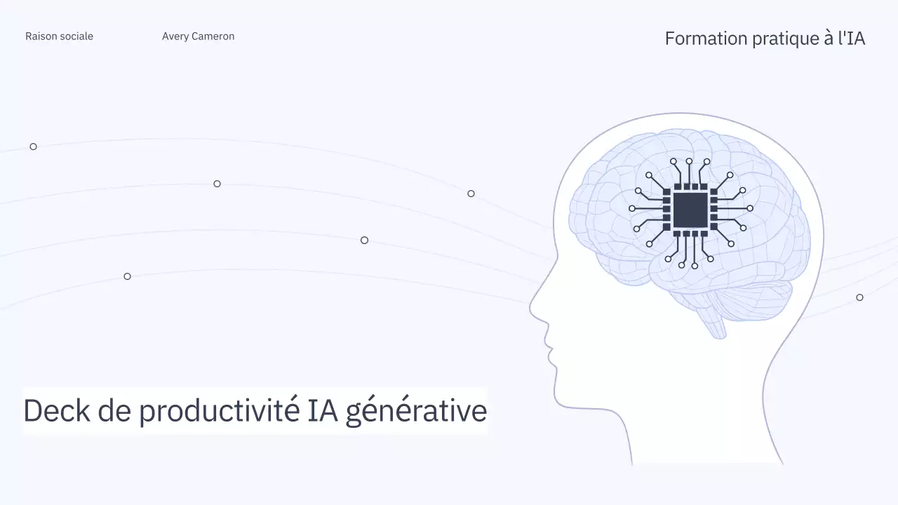 Présentation du cours d'IA simple en bleu et gris