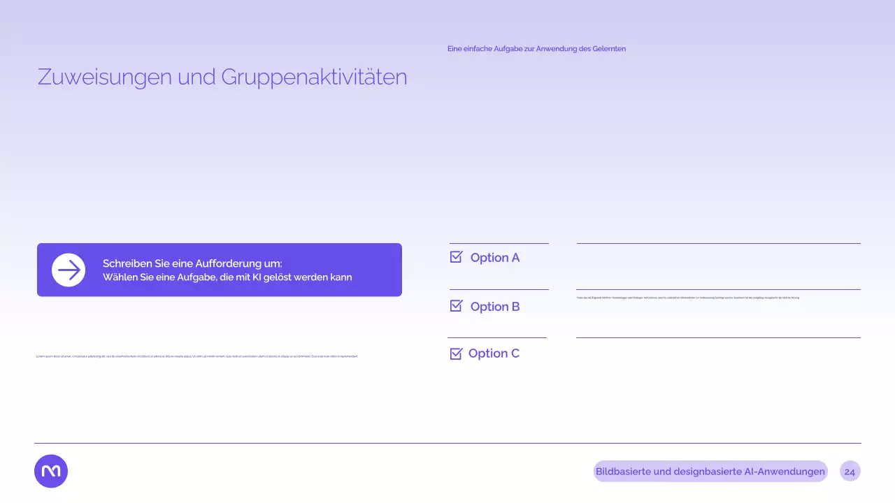 Präsentation des Purple Modern AI-Kurses