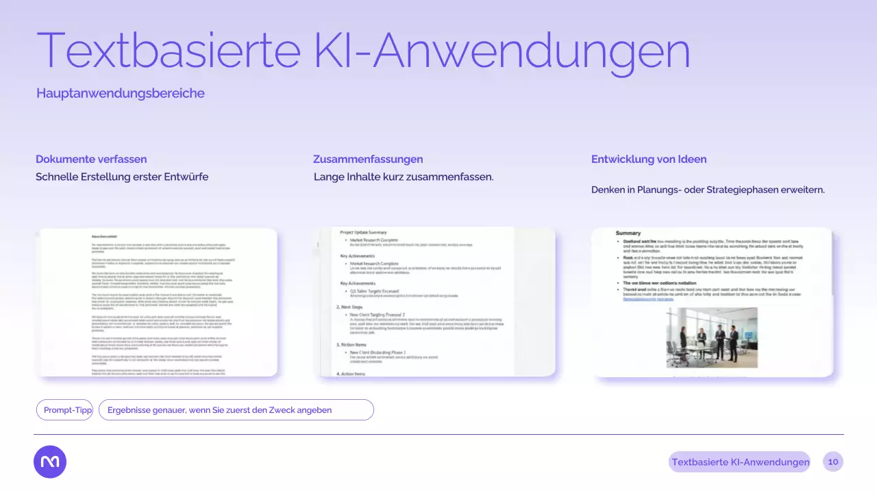 Präsentation des Purple Modern AI-Kurses