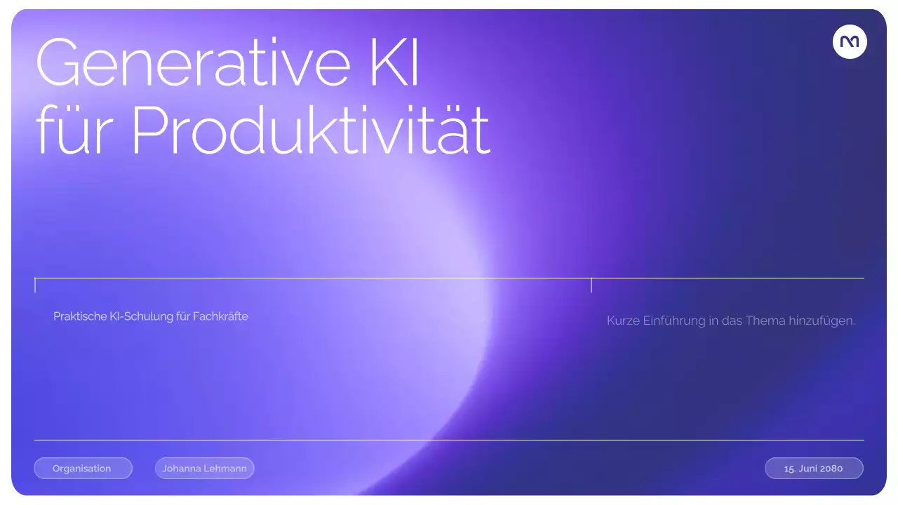 Präsentation des Purple Modern AI-Kurses