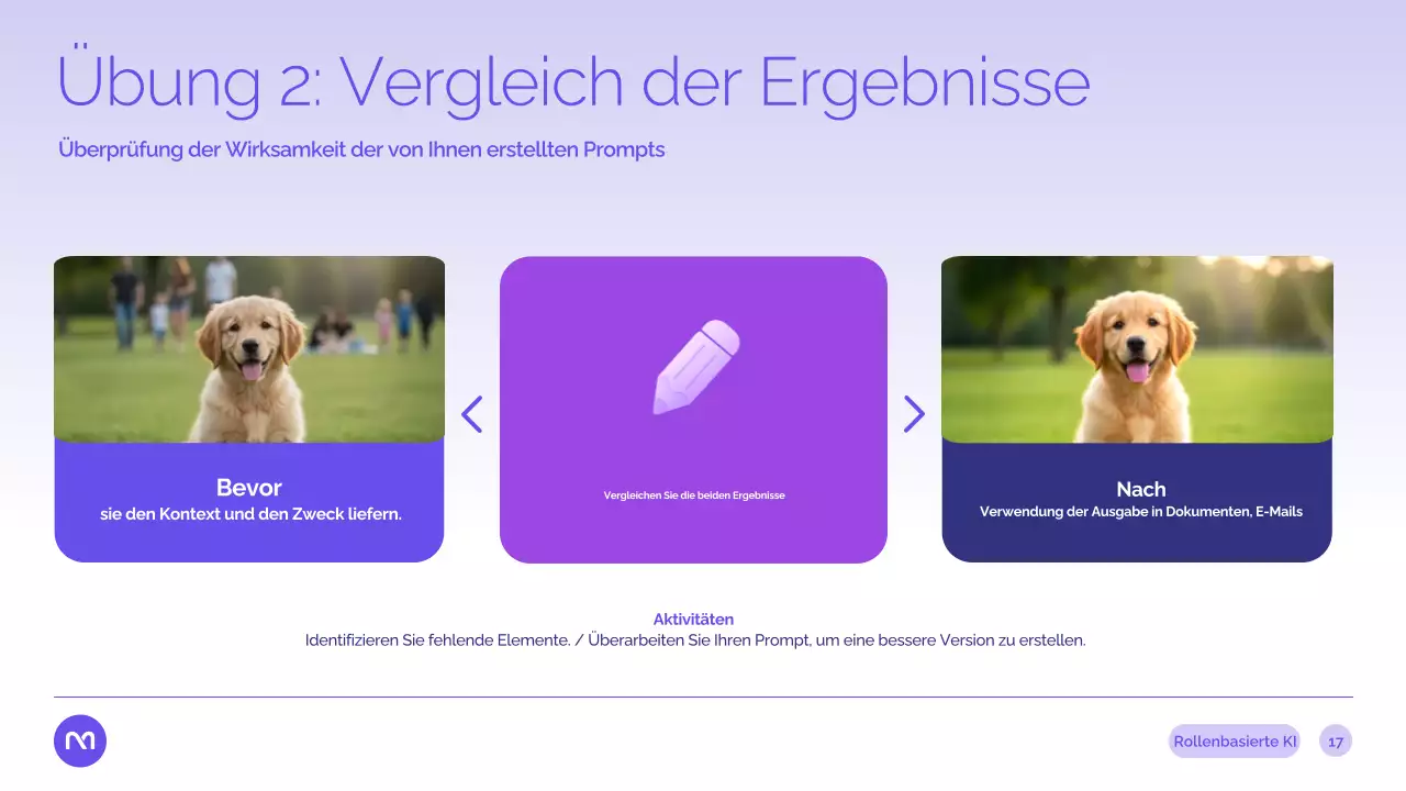 Präsentation des Purple Modern AI-Kurses