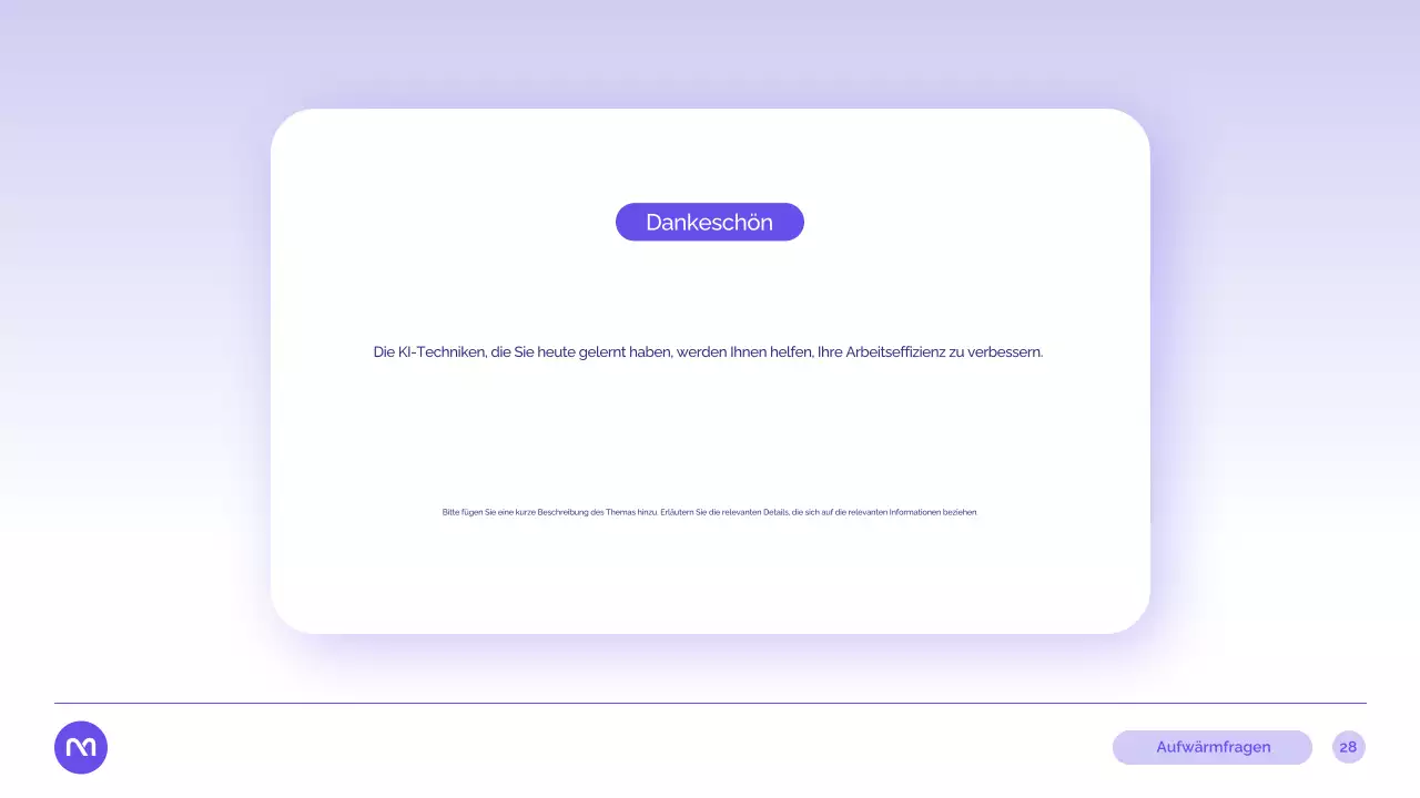 Präsentation des Purple Modern AI-Kurses