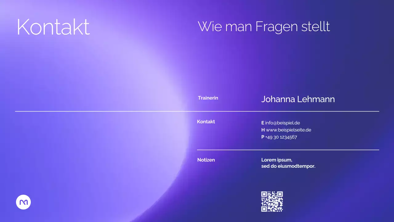 Präsentation des Purple Modern AI-Kurses