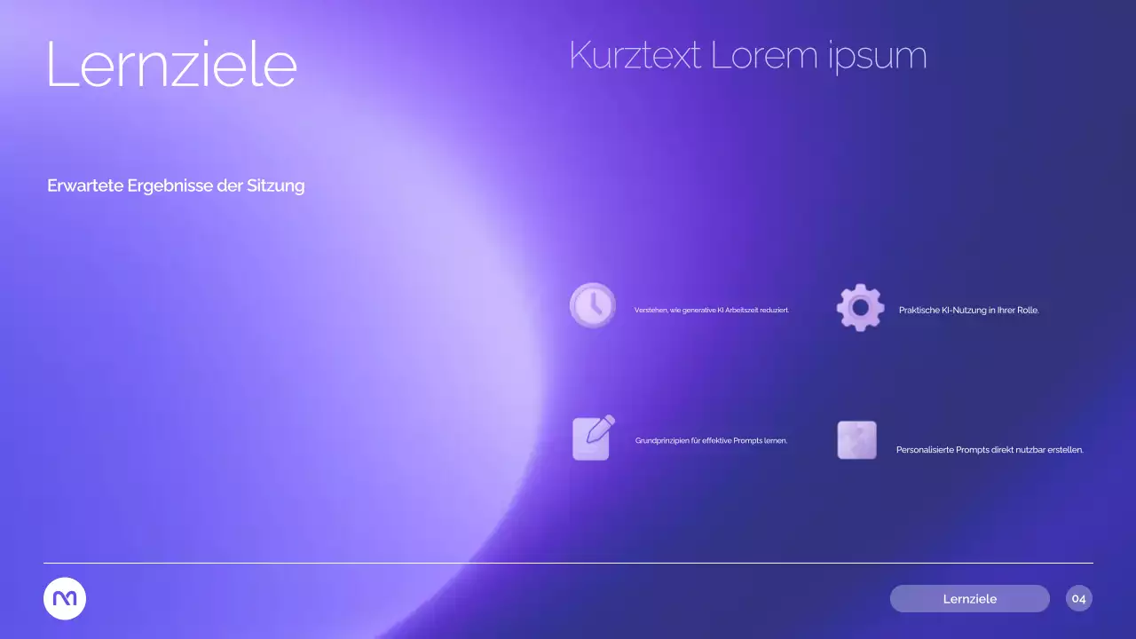 Präsentation des Purple Modern AI-Kurses