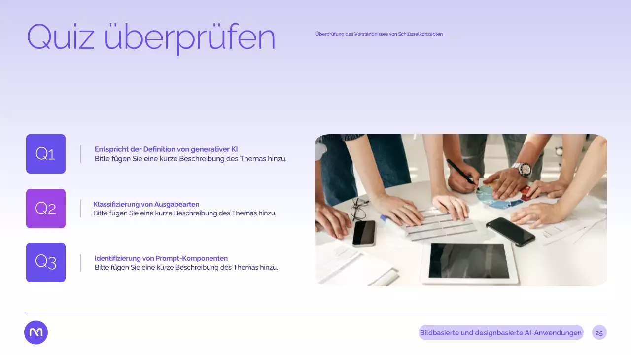 Präsentation des Purple Modern AI-Kurses