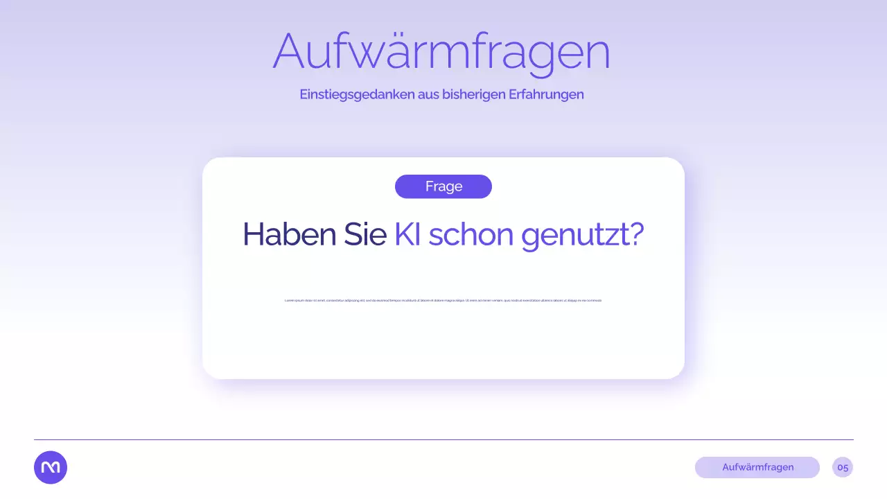 Präsentation des Purple Modern AI-Kurses