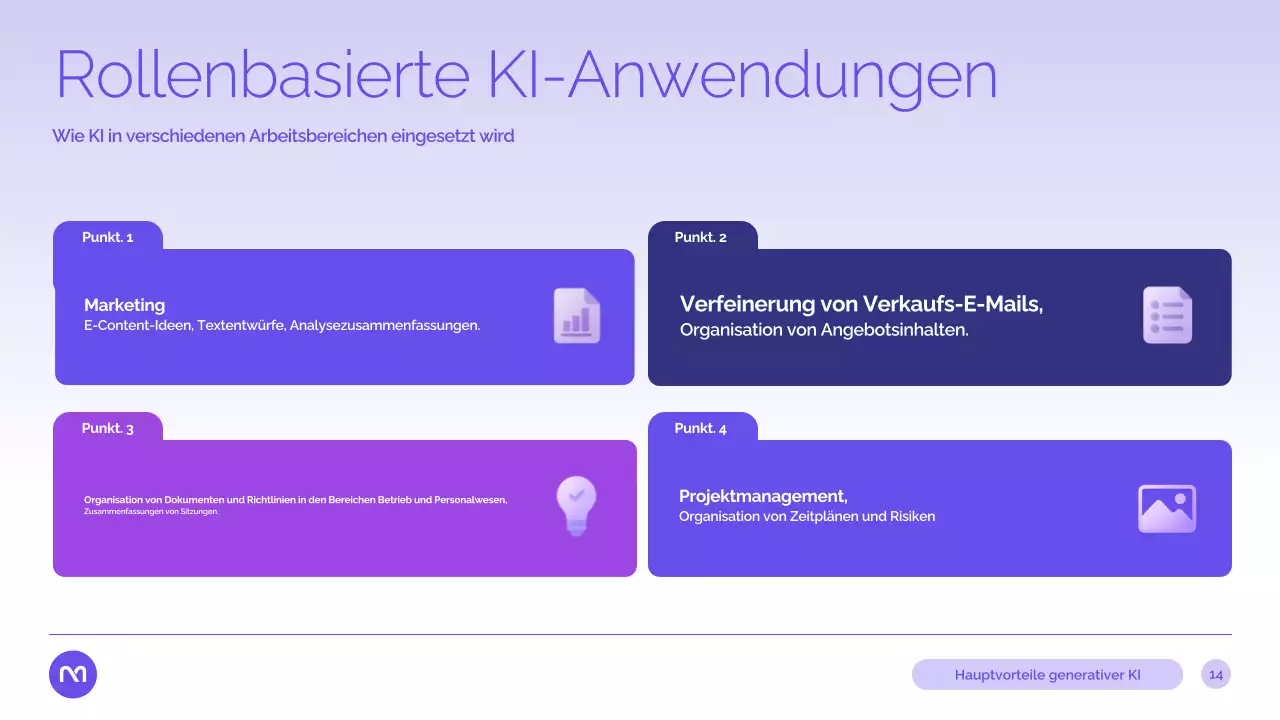 Präsentation des Purple Modern AI-Kurses