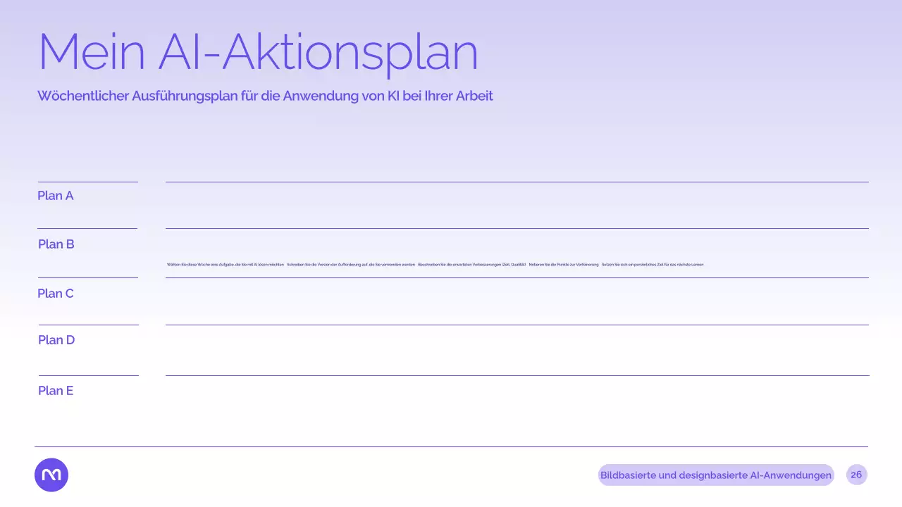 Präsentation des Purple Modern AI-Kurses