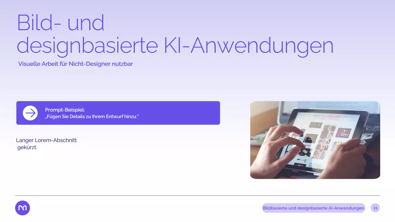 Präsentation des Purple Modern AI-Kurses