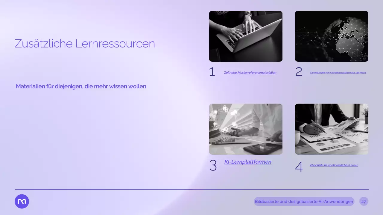 Präsentation des Purple Modern AI-Kurses