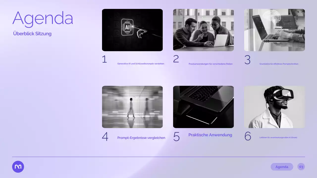 Präsentation des Purple Modern AI-Kurses