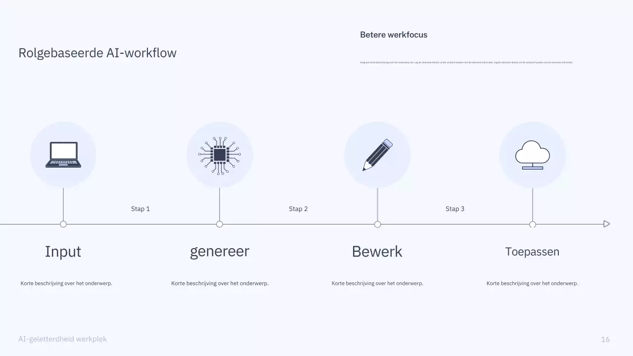 Presentatie van een eenvoudige AI-cursus in blauw en grijs