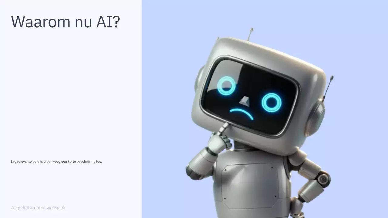 Presentatie van een eenvoudige AI-cursus in blauw en grijs