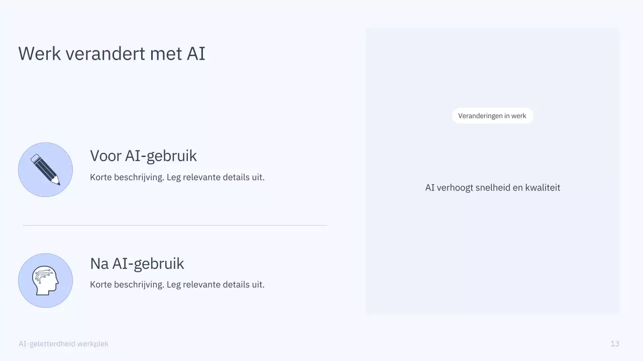 Presentatie van een eenvoudige AI-cursus in blauw en grijs