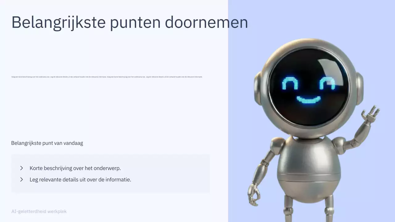 Presentatie van een eenvoudige AI-cursus in blauw en grijs