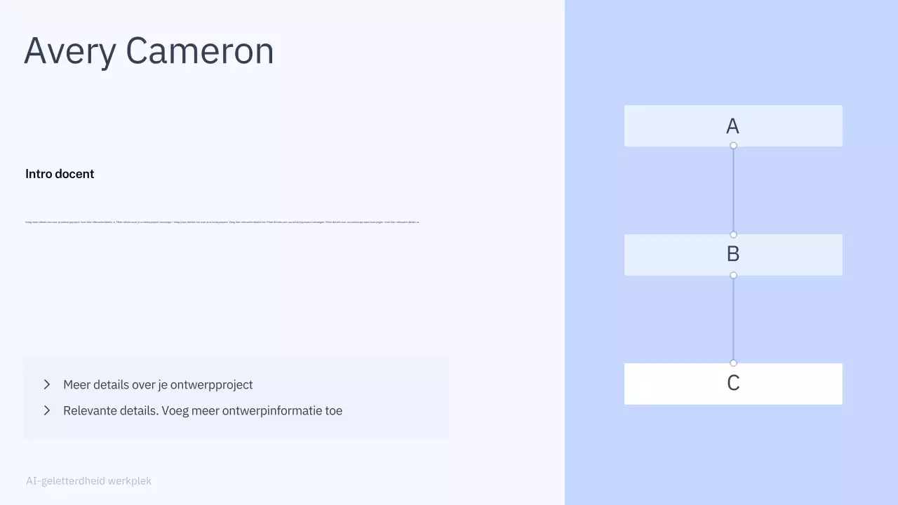 Presentatie van een eenvoudige AI-cursus in blauw en grijs
