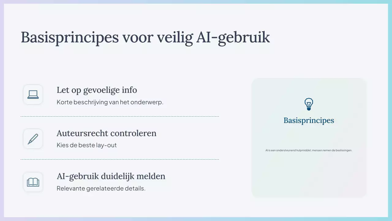 Blue Simple AI cursuspresentatie