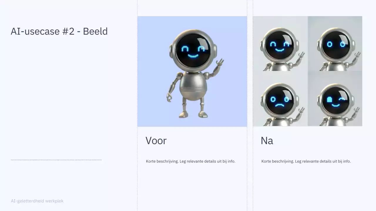 Presentatie van een eenvoudige AI-cursus in blauw en grijs