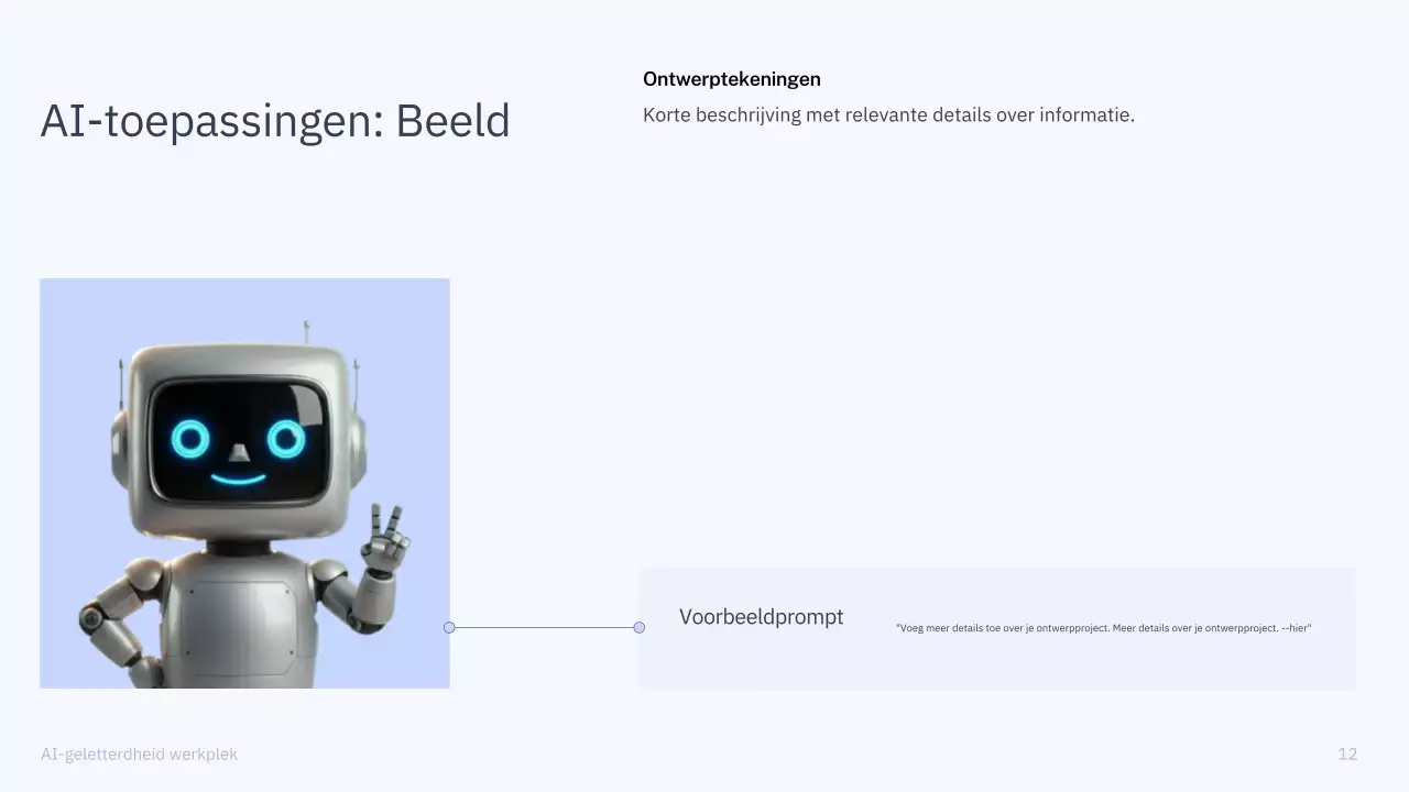 Presentatie van een eenvoudige AI-cursus in blauw en grijs