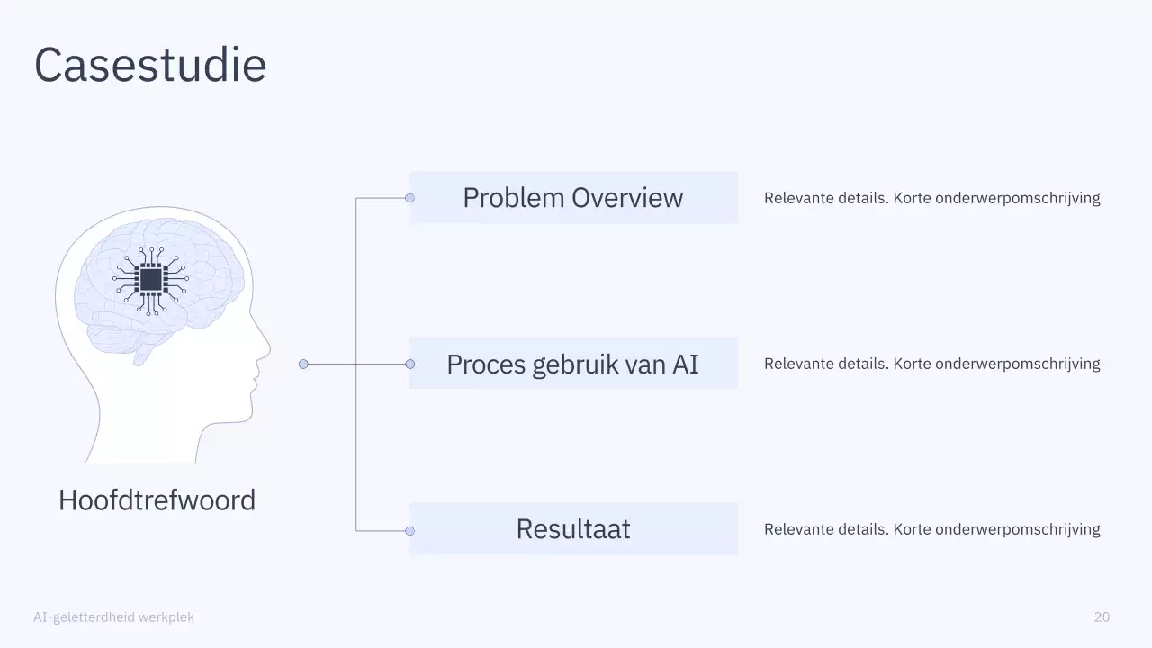 Presentatie van een eenvoudige AI-cursus in blauw en grijs