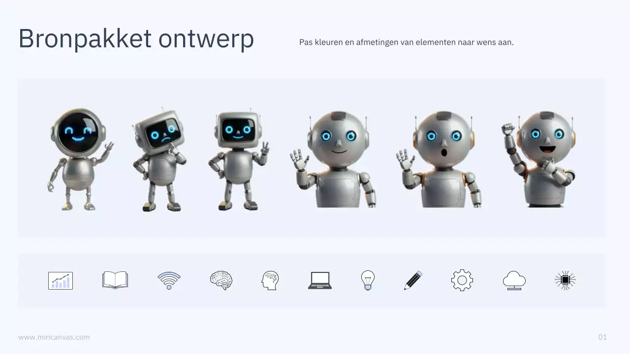 Presentatie van een eenvoudige AI-cursus in blauw en grijs