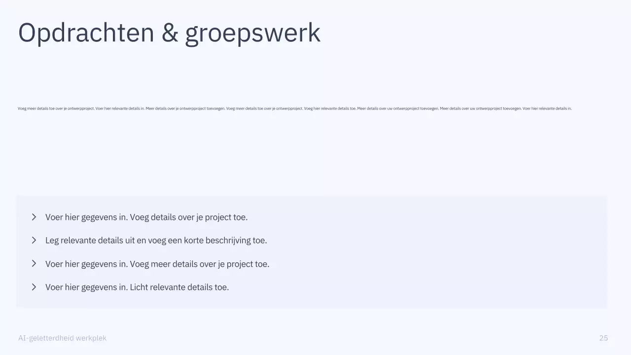 Presentatie van een eenvoudige AI-cursus in blauw en grijs