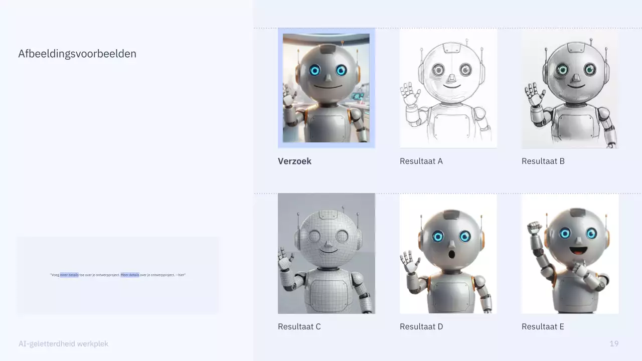 Presentatie van een eenvoudige AI-cursus in blauw en grijs