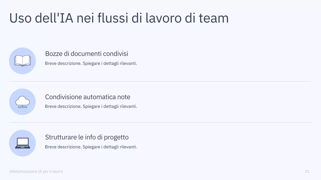 Presentazione del corso di intelligenza artificiale semplice blu e grigio