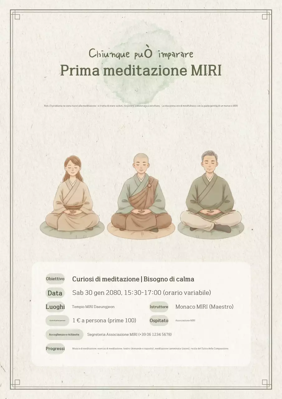 Guida alla meditazione Beige Clean