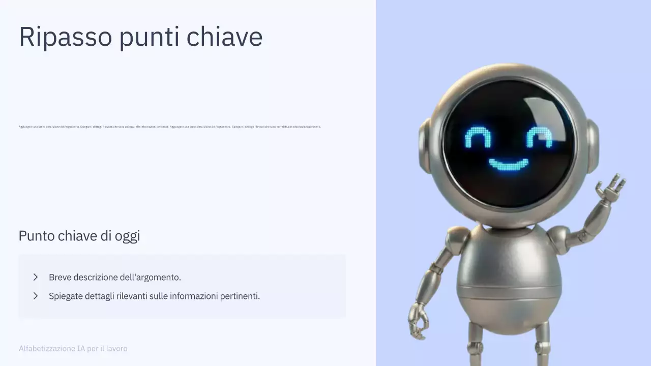 Presentazione del corso di intelligenza artificiale semplice blu e grigio