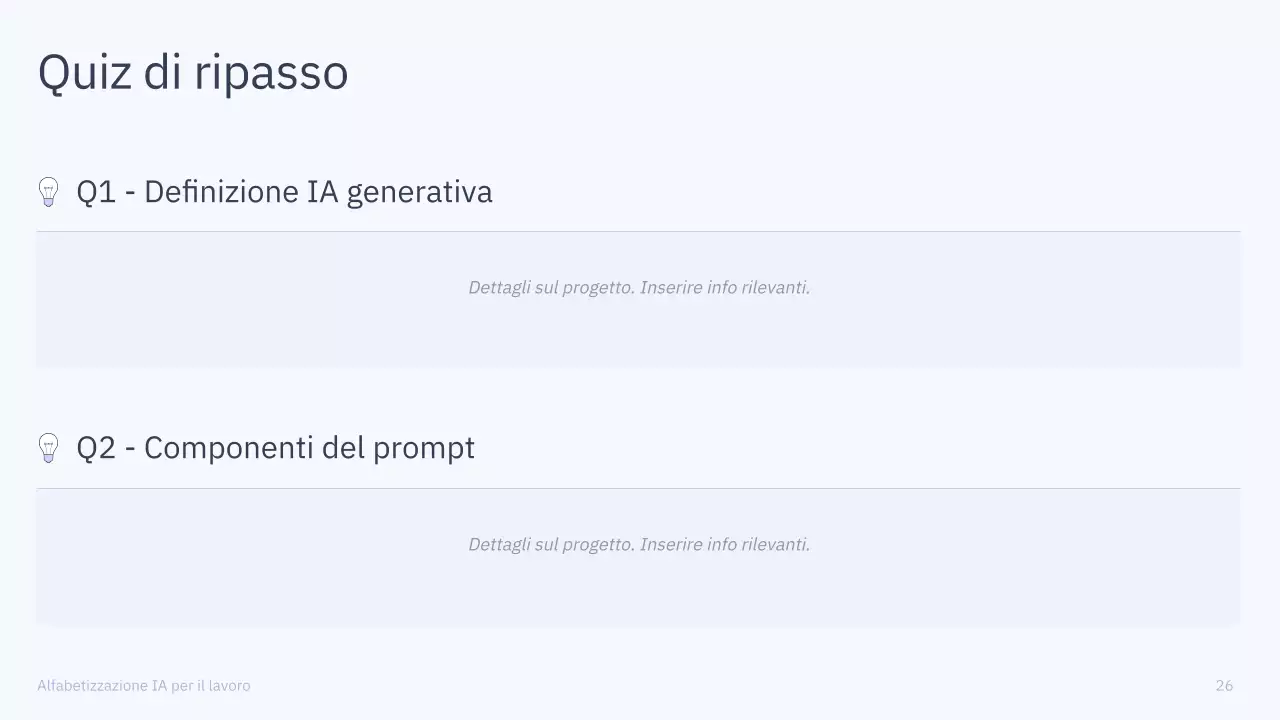 Presentazione del corso di intelligenza artificiale semplice blu e grigio