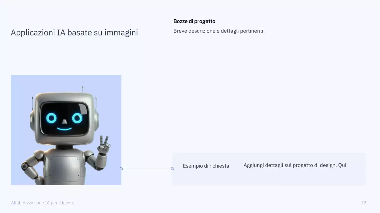 Presentazione del corso di intelligenza artificiale semplice blu e grigio