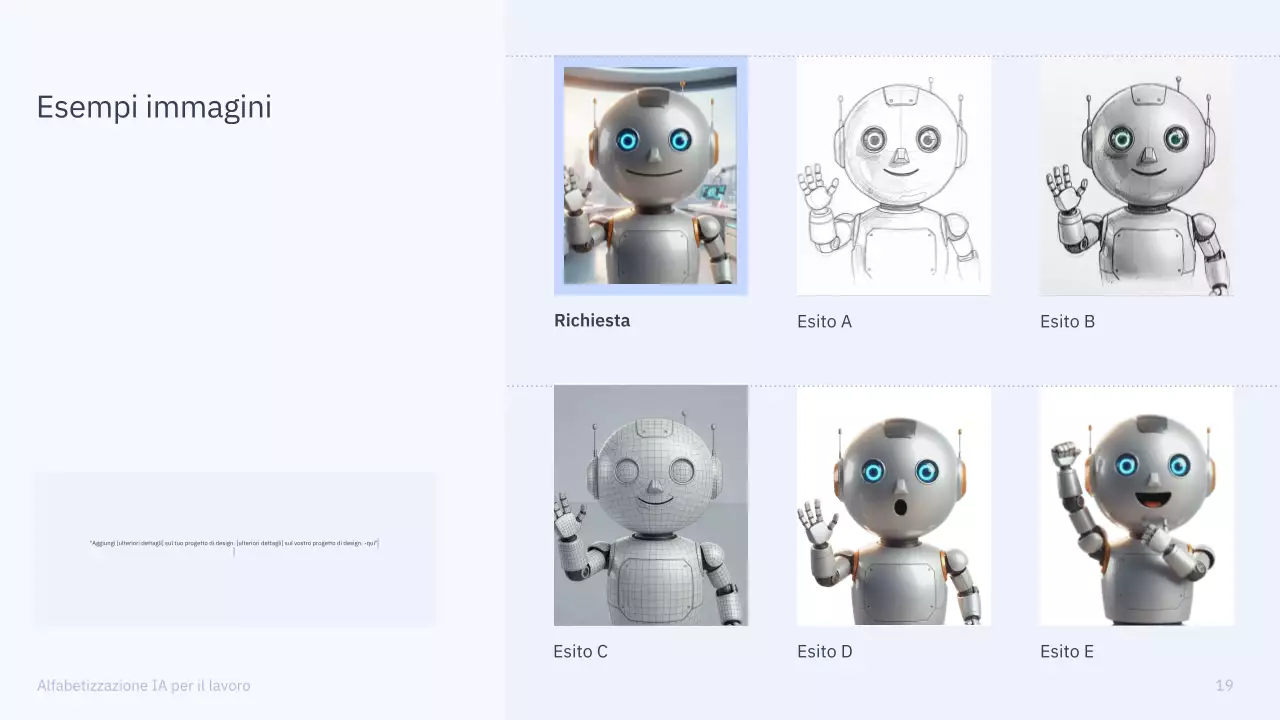 Presentazione del corso di intelligenza artificiale semplice blu e grigio